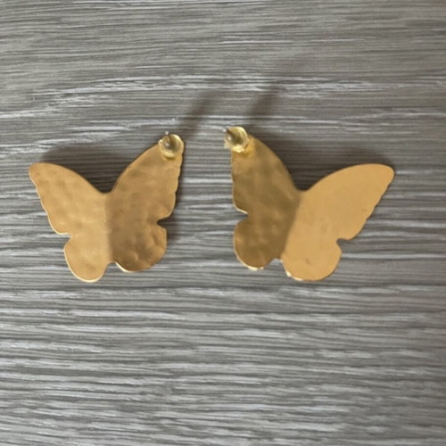 Butterfly stainless steel earrings new, gold-colored