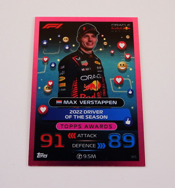 Topps F1 Turbo Attax 2023 Formula 1 N. 305 Max Verstappen Pink Parallel