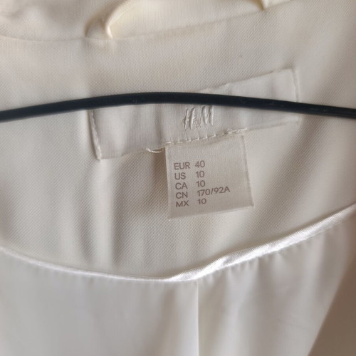 H&M white jacket like new, size L