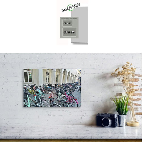 Thessalia Poster Karditsa Bicycles in Central Square 30x20 cm new