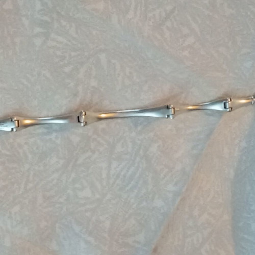 Hermes Ag 925 S bracelet, length 21.5 cm, wavy design
