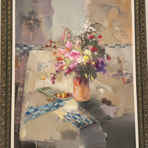 Oil painting by European artist like new with handmade frame
