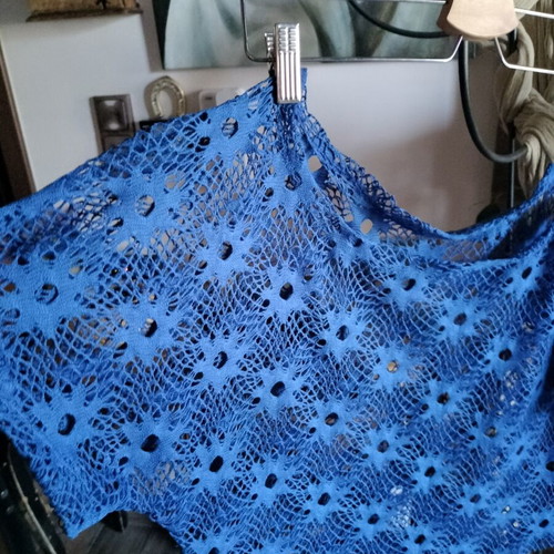 Blue electric lace blouse, one size