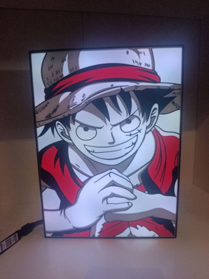 Luffy One Piece Light Box RGB LED καινούργιο, επιτοίχιο και επιτραπέζιο φωτιστικό