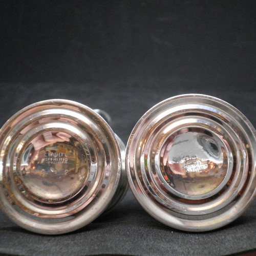 Antique Empire Sterling Weighted silver salt shaker set used