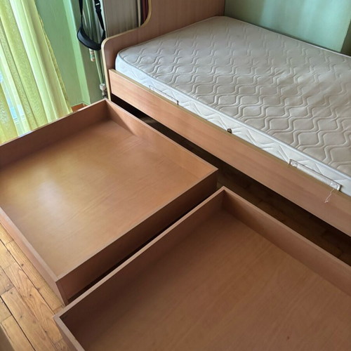 Yfantidis Bunk Bed used with two shelves and mattresses