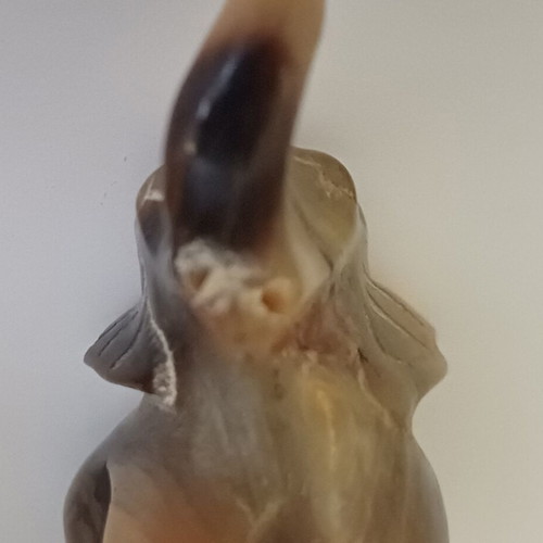 Carved elephant figurines used, set of two, missing tusks
