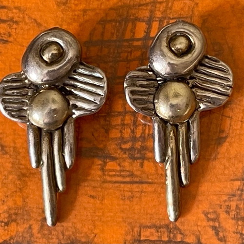 Silver earrings antique large branded used handmade 925