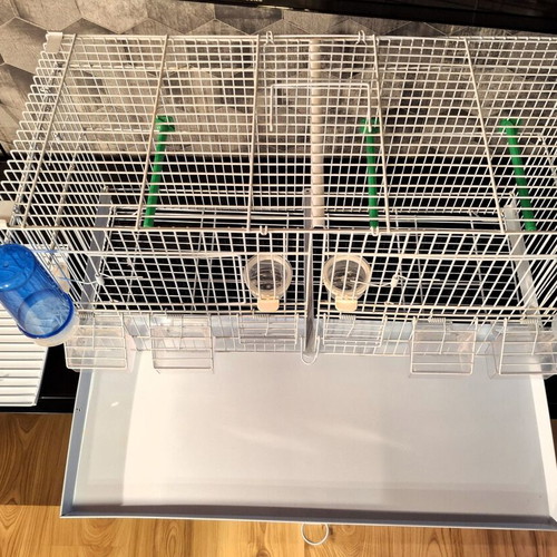 Metal double bird cage 60×25×33 cm with feeders and perches