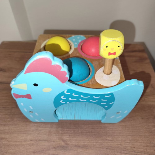 Montessori Djeco Wooden Chicken Hammer Game used