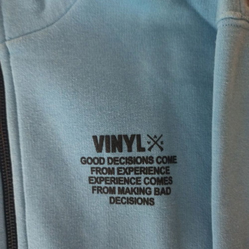 Vinyl cardigans white and blue S like new, 2 pieces with fleece