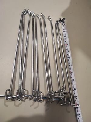 Display hooks 30 cm like new, pack of 10 for metal panels