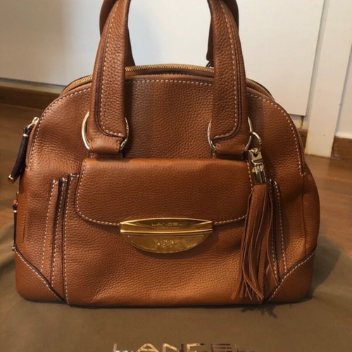 Lancel Adjani camel tote handbag like new