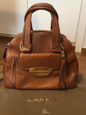 Lancel Adjani camel tote handbag like new