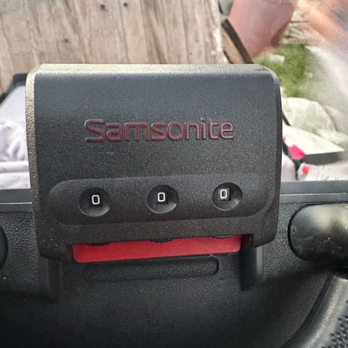 Samsonite hard suitcase used, black with wheels and lock