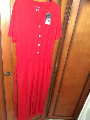 Esmara women's one-piece jumpsuit new, red, size S