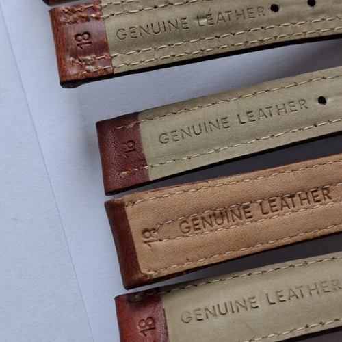 Luxury leather watch straps set of 8, like new, 18 mm and 20 mm