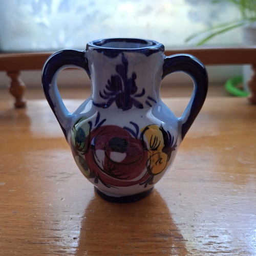 Set of 3 Portuguese decorative ceramic vases, handmade