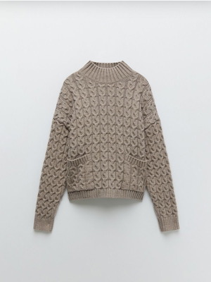 Zara women's knit sweater new, size M, beige