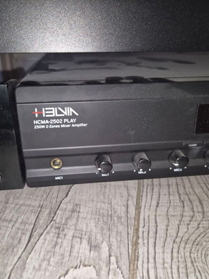 Helvia HCMA-2502 amplifier with mixer, 8 speakers and woofer, like new