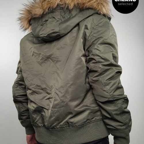 Harrington N2B Hooded Bomber Jacket like new, size L•XL, green
