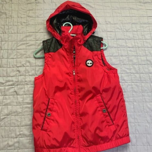Timberland sleeveless jacket red like new, size 12