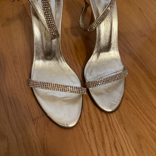 Juliette Paris gold sandals with rhinestones size 39 used