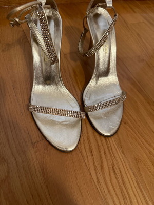 Juliette Paris gold sandals with rhinestones size 39 used
