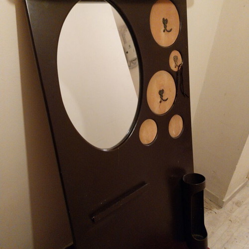 Vintage love hallstand used with hat rack, hooks, umbrella holder