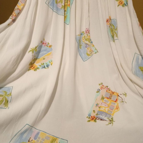 Together! vintage early '90s maxi sleeveless dress white multicolor like new