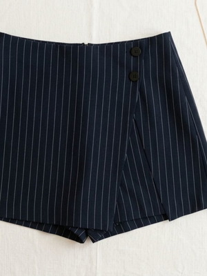 Zara striped skort new, navy blue with buttons, size M