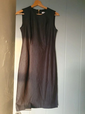 Calvin Klein Sleeveless Sheath Dress Metallic Blue Size 2 New