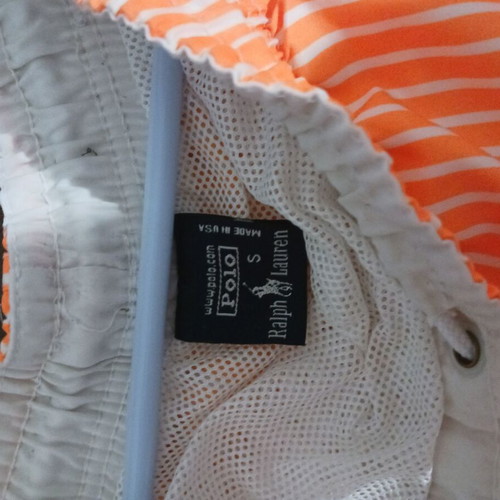 Polo Ralph Lauren men's swim shorts like new, size S, white and orange