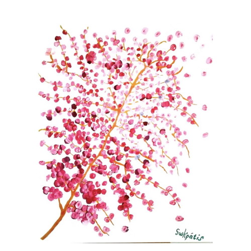 Cherry Blossom Original Oil Painting by Swkpatis, new