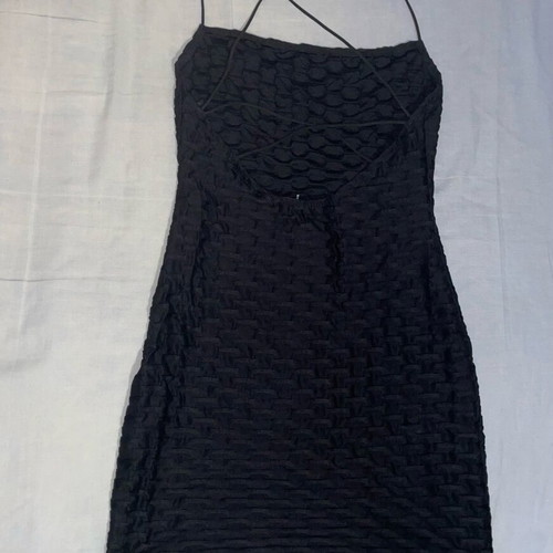 bershka black backless dress Bershka Halterneck Knitted Bodycon Midi Dress in Black