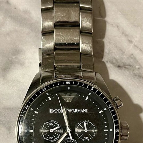 Emporio Armani ανδρικό ρολόι χρονογράφος μεταχειρισμένο με κουτί και απόδειξη