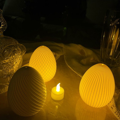 3D Printed Easter Eggs with LED Tealights New Decorative Lights