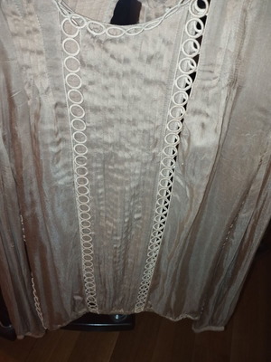 Zini silk shirt with fringes like new, size M 38 beige