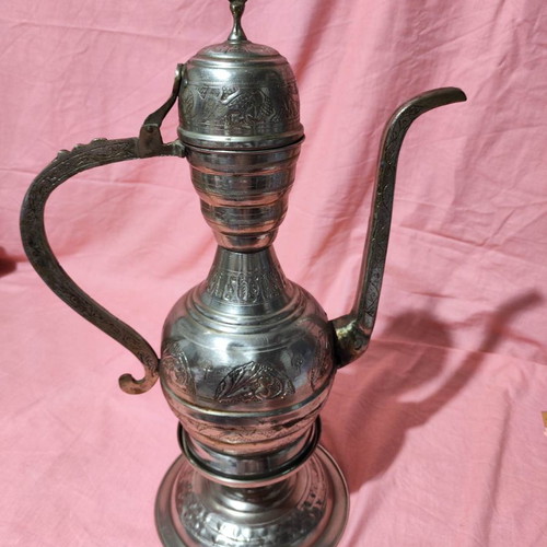 Turkish pitcher used, handmade bronze with engravings