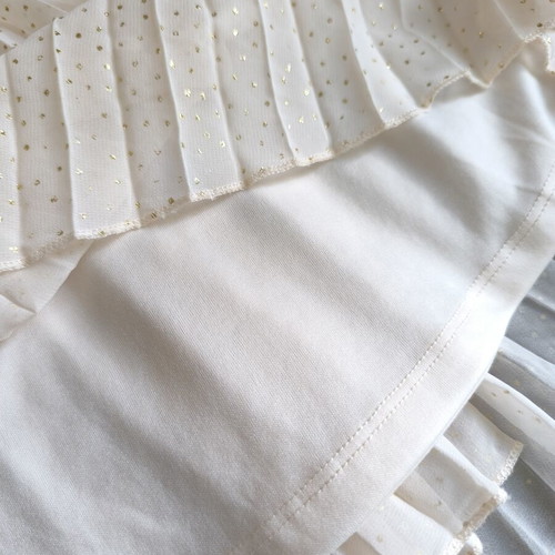 C&A Pleated Dress Dusty Pink with Gold Dots Size 4 Years Like New