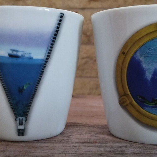 Illusion porcelain mugs set of 2, like new