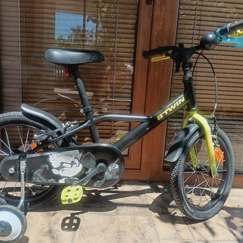 Dechatlon B'Twin Dark Hero 500 kids bike used, 16 inch wheels