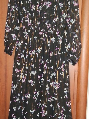 Ovs dress new long black floral polyester