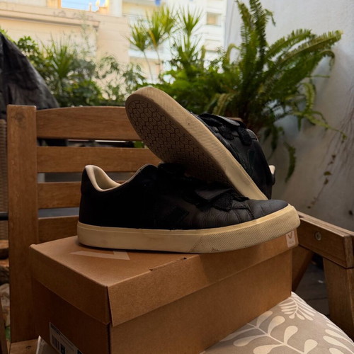 Veja Recife Velcro used black custom sneakers size 43