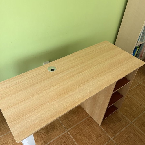 Wooden room desk used with minor wear
