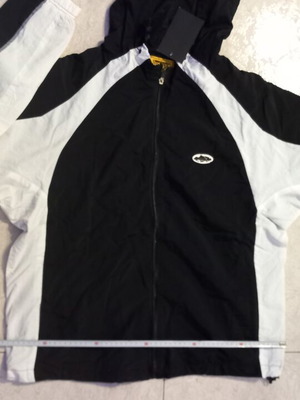 Corteiz Alcatraz windbreaker jacket black and white, size M