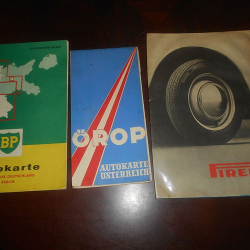 Road maps from the 1950s used, Pirelli, BP, Orop
