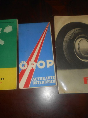 Road maps from the 1950s used, Pirelli, BP, Orop