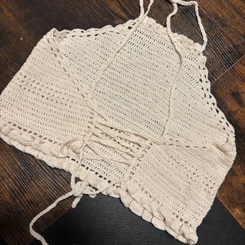Handmade crochet top new, beige