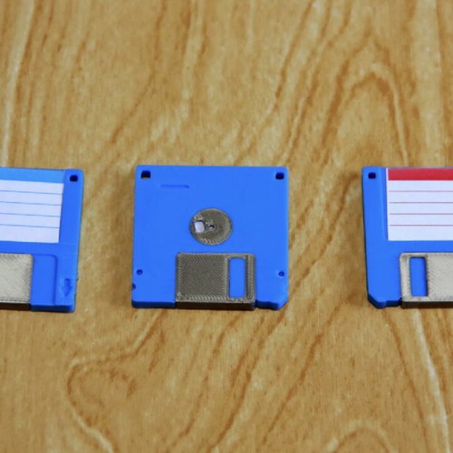 Floppy Disk Keychain with NFC Tag like new, retro tech keychain